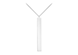 9ct White Gold Vertical Bar Pendant