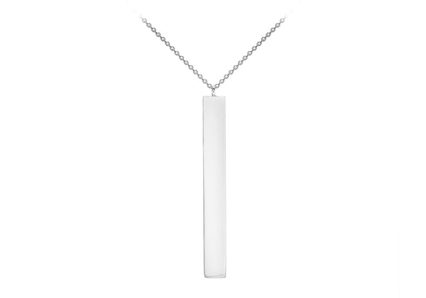 9ct White Gold Vertical Bar Pendant