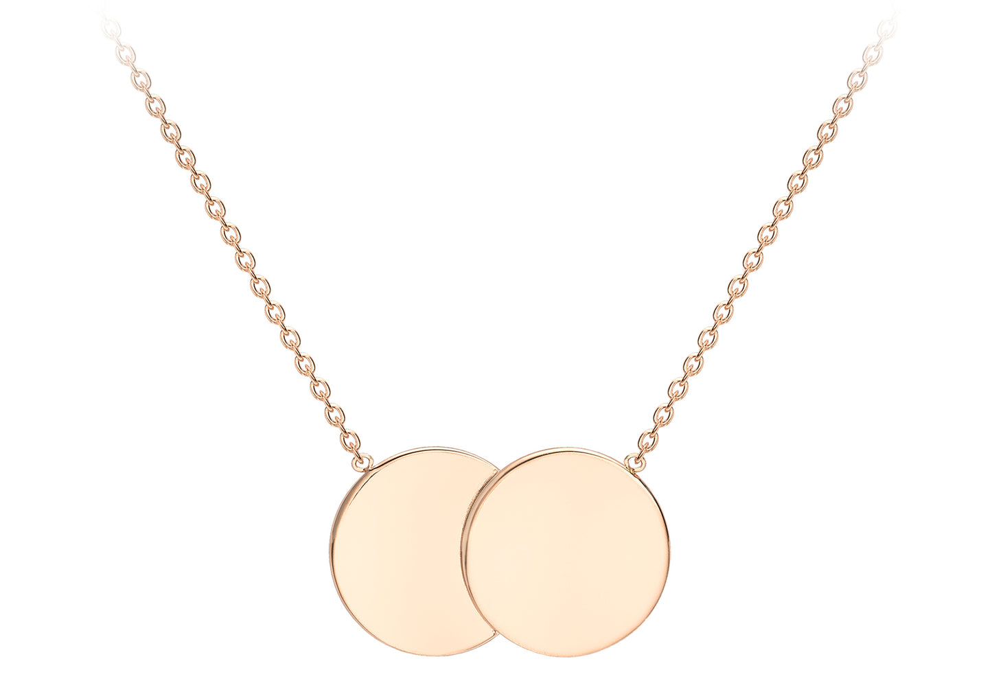 9ct Rose Gold Disc Pendant and Chain