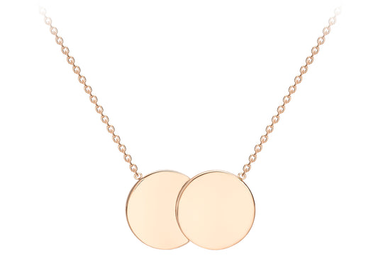 9K Rose Gold Double Disc Necklace