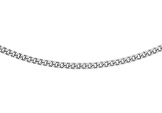 9K White Gold 1.4mm Curb Chain 16"