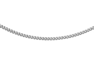 9ct White Gold DC Curb Chain 22"