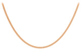 9K Rose Gold 2.1mm Diamond Cut Curb Chain 18"