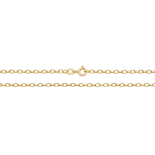 9ct Yellow Gold Faceted Belcher Chain 18"