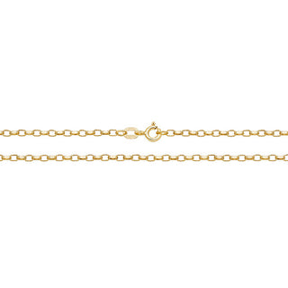 9ct Yellow Gold Faceted Belcher Chain 18"