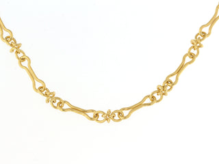 9K Yellow Gold 4.3mm Fancy Link Necklace 20"
