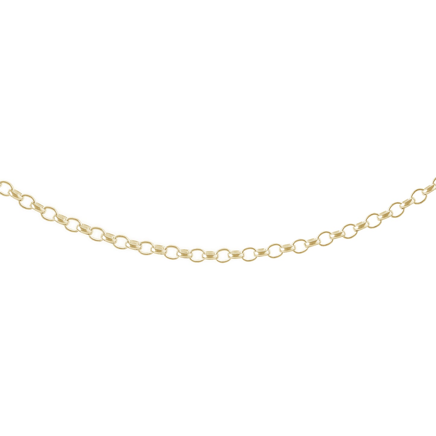9ct Yellow Gold Oval Belcher Chain 18"