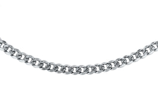 9K White Gold 1.2mm Curb Chain 18"