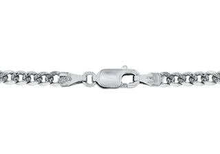 9K White Gold 1.2mm Curb Chain 18"