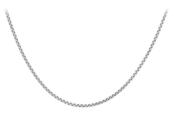 9K White Gold 1.6mm Box Belcher Chain 20"