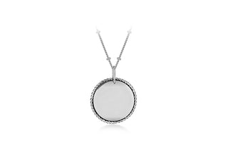 Sterling Silver Flat Disc With Rope Detail Pendant