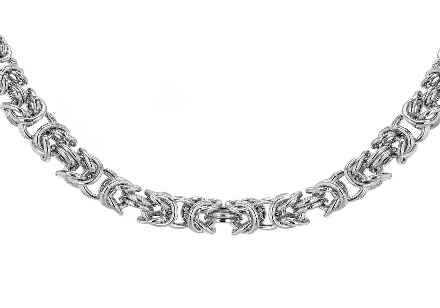 Sterling Silver Byzantine Graduated Chain 18"