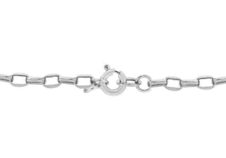 9ct White Gold Oval DC Belcher Chain 20"
