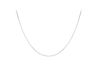 9ct White Gold Round Belcher Chain 18"