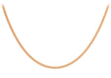 9K Rose Gold 2.1mm Diamond Cut Curb Chain 20"