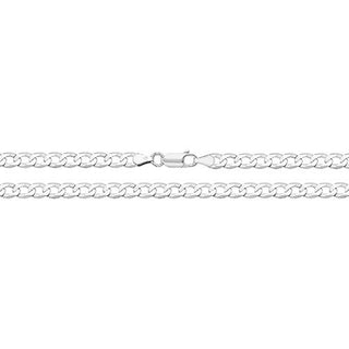 9ct White Gold Flat Curb Chain 20"