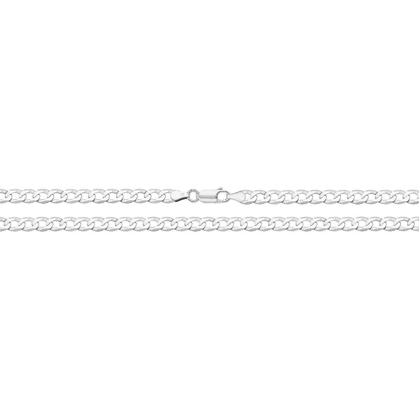 9K White Gold Curb Chain 24''