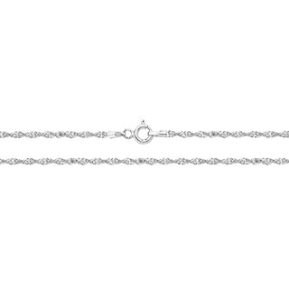 9ct White Gold Singapre Chain 16''
