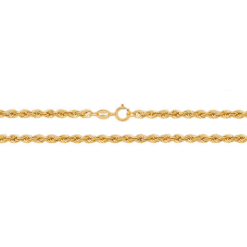 9K Yellow Gold 26" Rope Chain