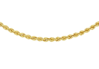 9ct Yellow Gold Semi Solid Rope chain 16"