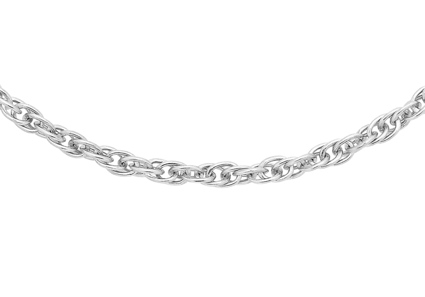 9K White Gold 0.8mm Prince Of Wales Chain 18"