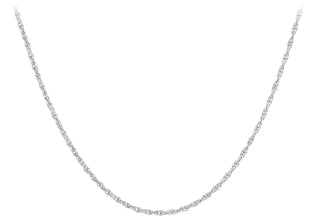 9K White Gold 0.8mm Prince Of Wales Chain 18"