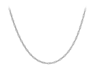 9ct White Gold Twist Curb Chain 18"