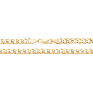 9ct Yellow Gold Flat Beveled Curb Chain 22"