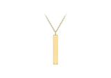 9K Yellow Gold Vertical Bar Adjustable Necklace /16"-17"