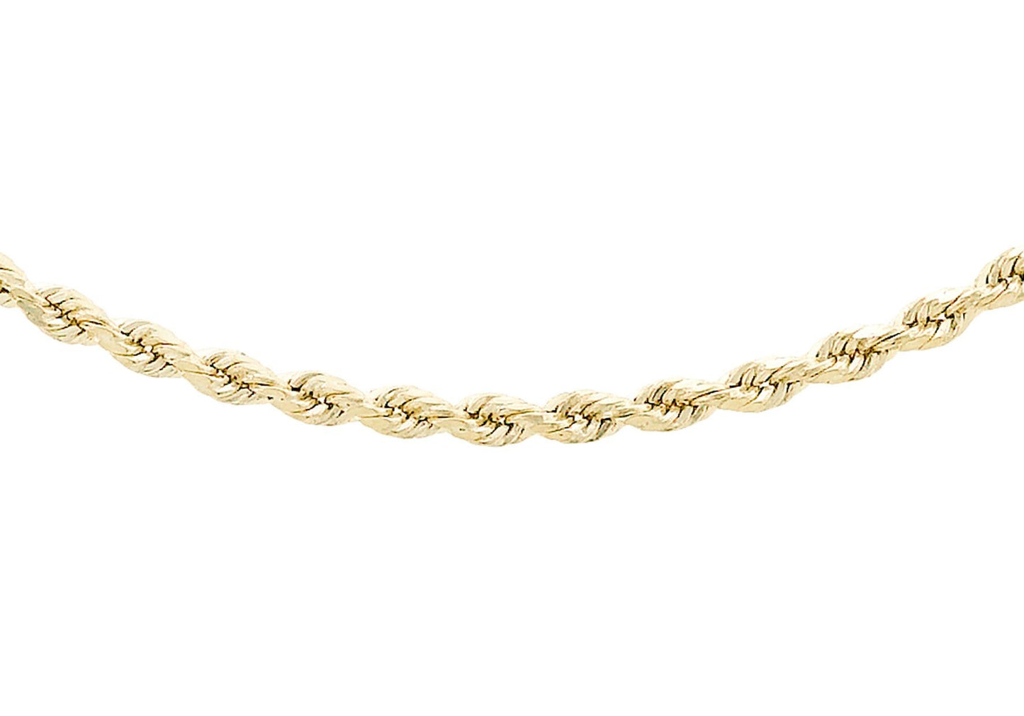 9ct Yellow Gold Semi Solid DC Rope Chain 20"