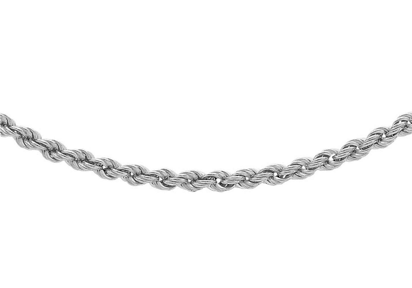 9K White Gold 2mm Rope Chain 18"