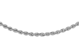 9K White Gold 2mm Rope Chain 18"