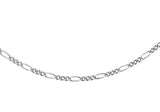 9ct White Gold Diamond Cut Figaro Chain 16"