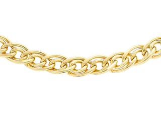 9K Yellow Gold 4.6mm Double Curb Chain 20"