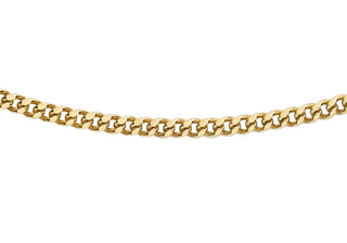 9ct Yellow Gold Diamond Cut Curb Chain 16"