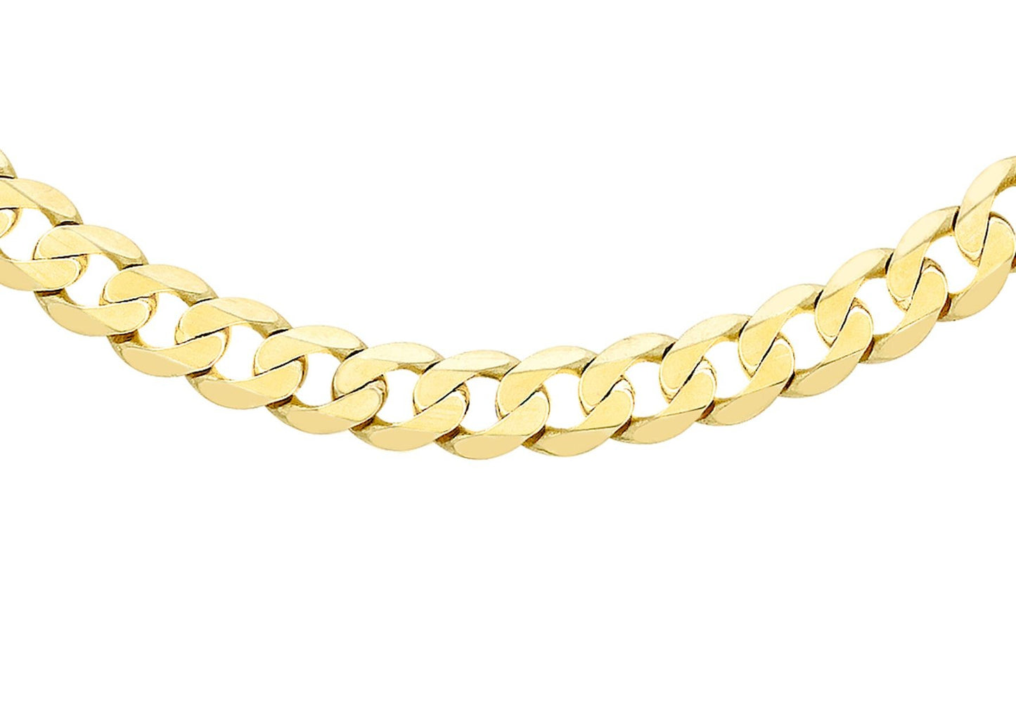 9ct Gold Diamond Cut Curb Chain 16"