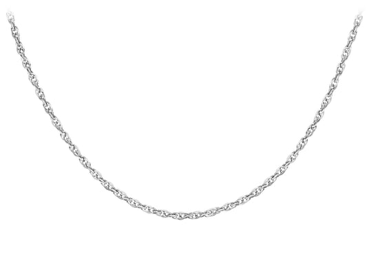 9ct White Gold Prince Of Wales Chain 18"