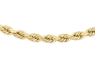 9ct Yellow Gold Semi Solid Rope Chain 18"