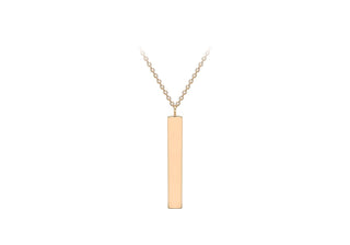 9K Rose Gold Adjustable Vertical Bar Necklace