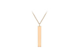 9K Rose Gold Vertical Bar Adjustable Necklace /16"-17"