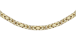 9K Yellow Gold 3.3mm Square Byzantine Chain 18"