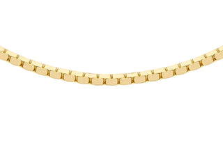 9K Yellow Gold 0.7mm Mirror Box Chain 18"