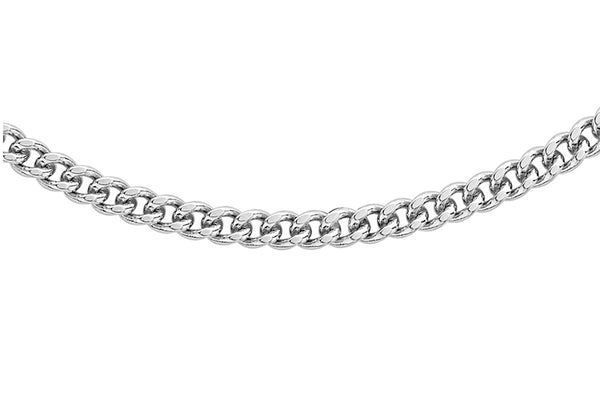 9K White Gold 2.1mm Curb Chain 20"