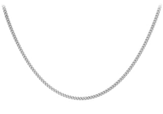 9K White Gold 2.1mm Curb Chain 20"