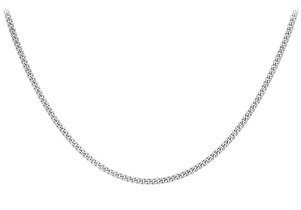 9K White Gold 2.1mm Curb Chain 20"