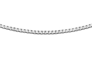 9K White Gold 0.5mm Box Slider Chain 22"