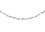 9K White Gold 2.1mm Oval Diamond Cut Belcher Chain 16"