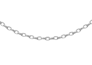 9K White Gold 2.1mm Oval Diamond Cut Belcher Chain 16"