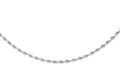 9ct White Gold Diamond Cut Rope Chain 18"