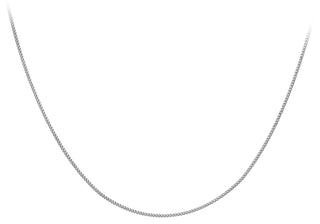 9ct White Gold Diamond Cut Curb Chain 18"